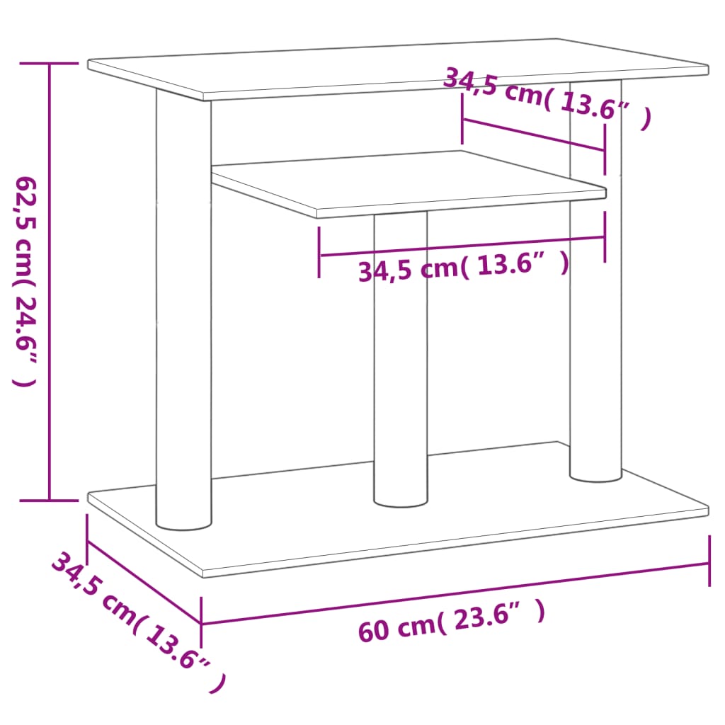 kradsetræ med platforme 62,5 cm cremefarvet