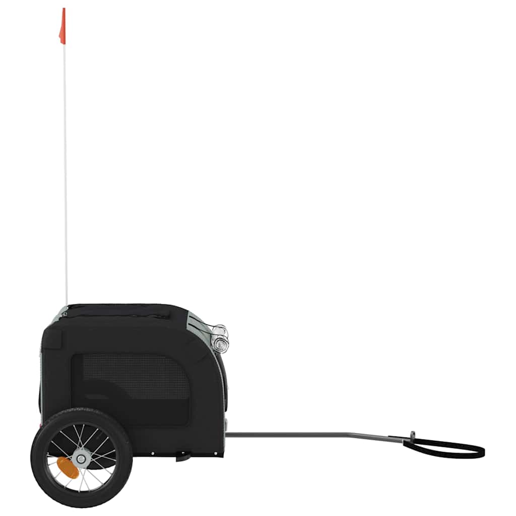 hundetrailer til cykel oxfordstof og jern grå og sort