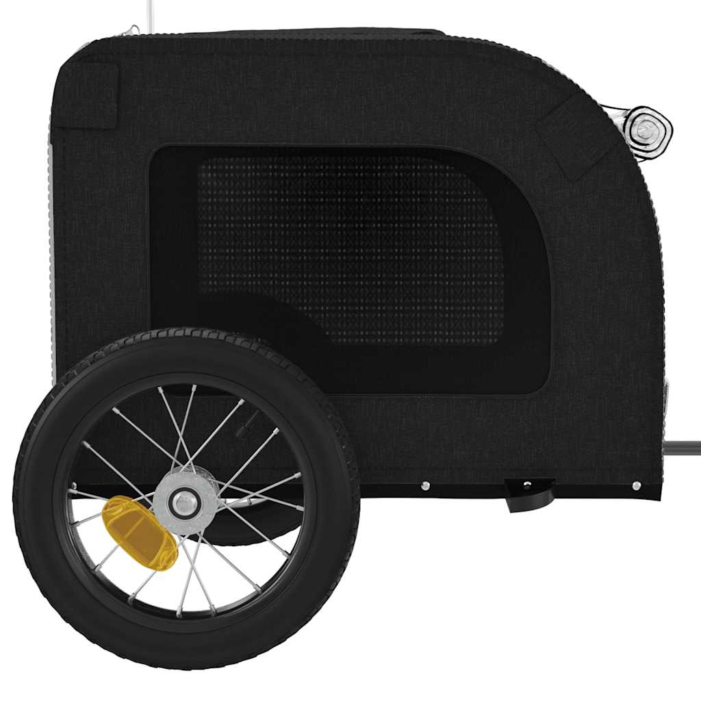 hundetrailer til cykel oxfordstof og jern grå og sort