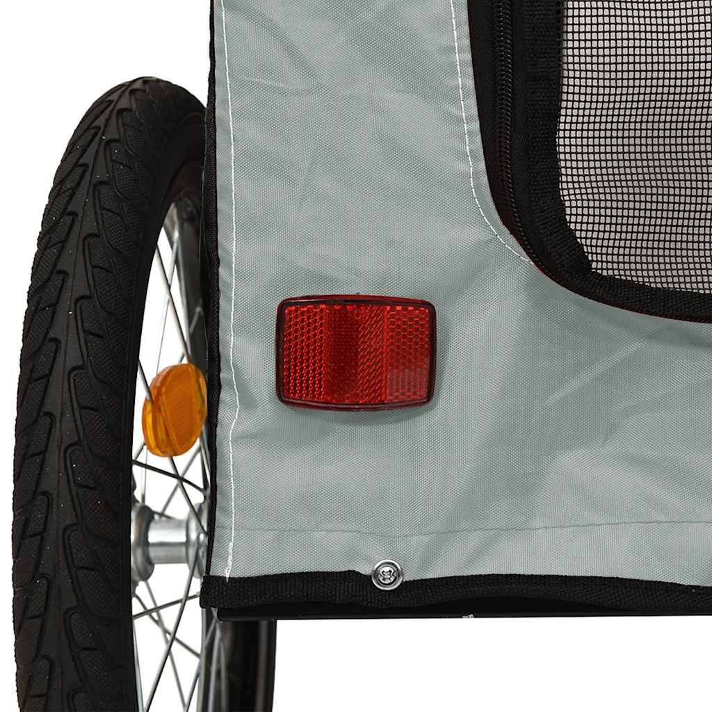hundetrailer til cykel oxfordstof og jern grå og sort