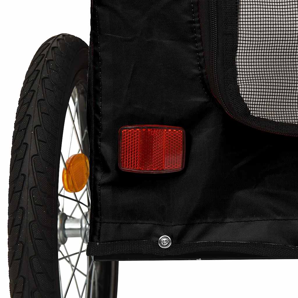 cykeltrailer til kæledyr oxfordstof og jern sort