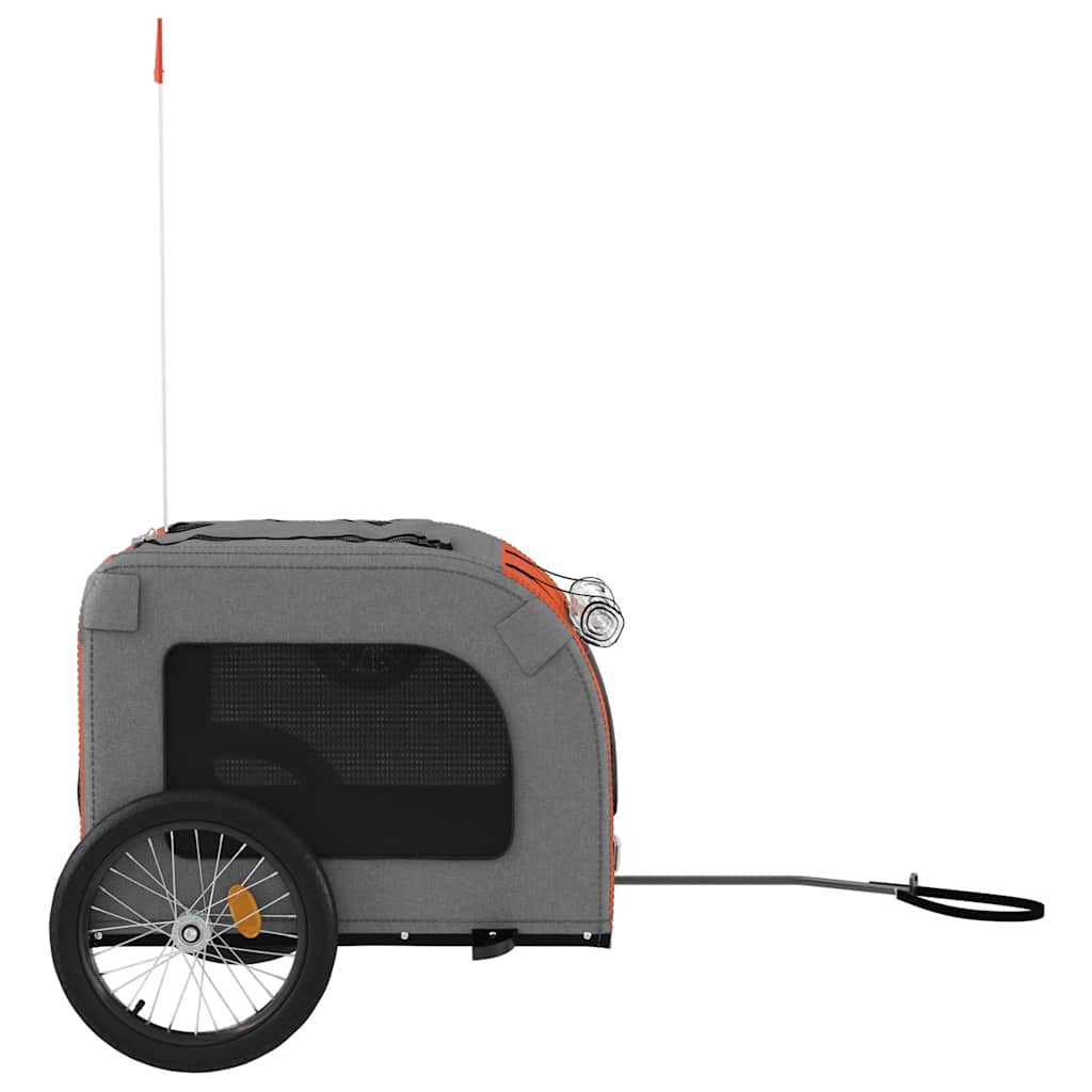 cykeltrailer til kæledyr oxfordstof og jern rød og grå