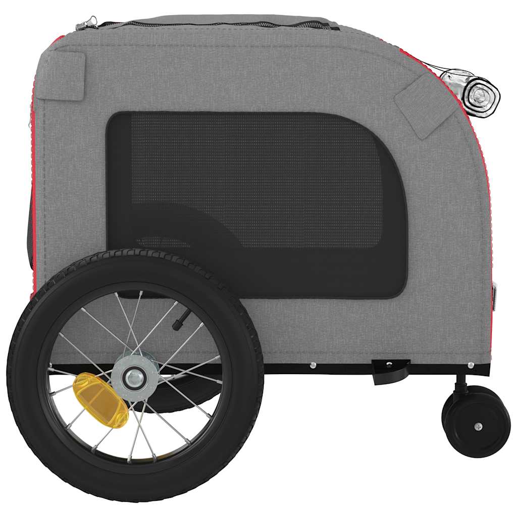 Cykelanhænger til kæledyr Rød og Grå 125 x 53 x 54 cm