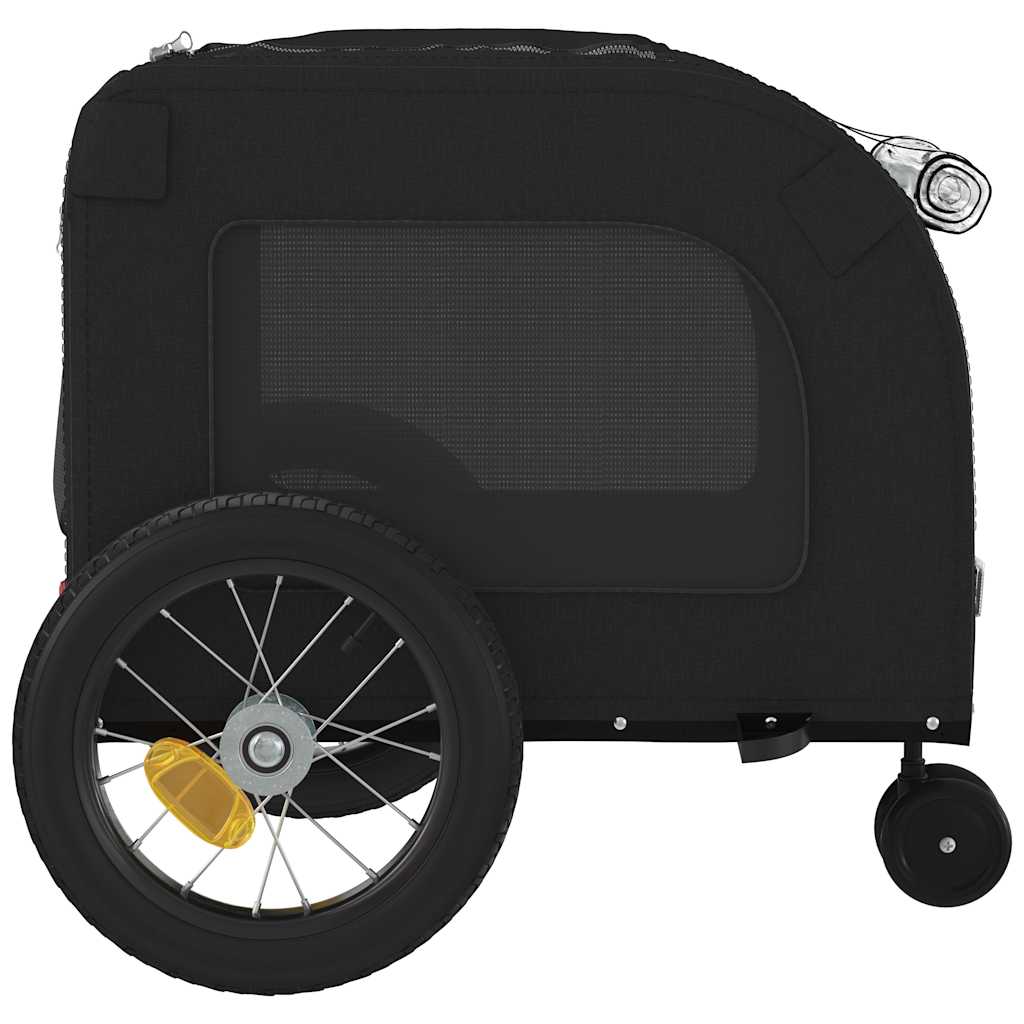 Cykelanhænger til kæledyr med opbevaring Sort 125 x 53 x 54 cm