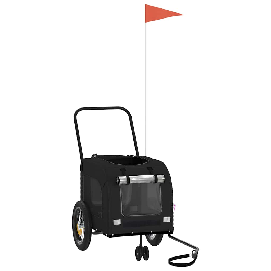 Cykelanhænger til kæledyr med opbevaring Sort 125 x 53 x 54 cm