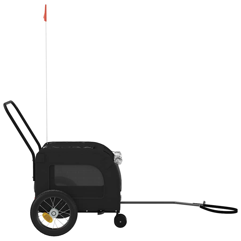 Cykelanhænger til kæledyr med opbevaring Sort 125 x 53 x 54 cm