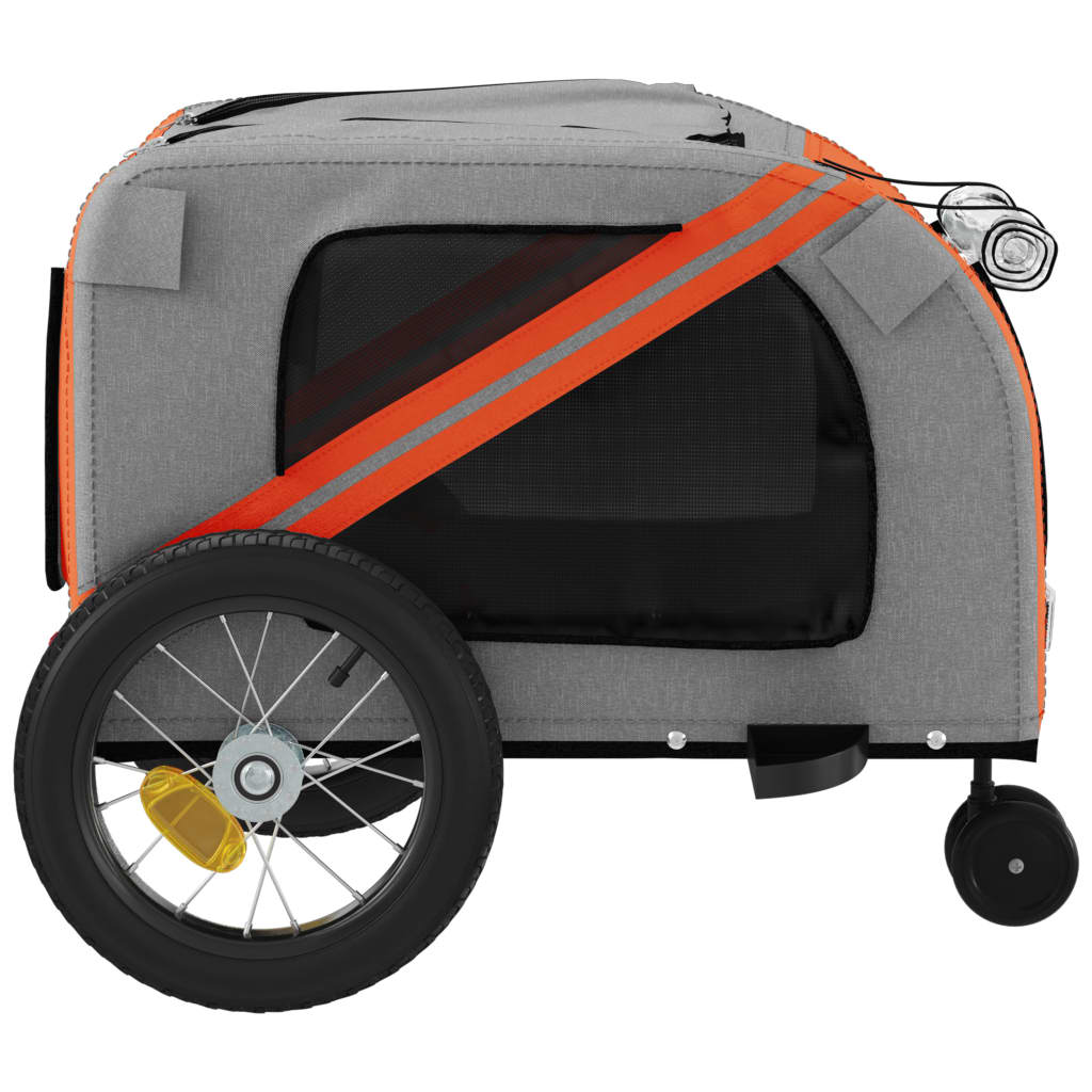 hundetrailer til cykel oxfordstof og jern orange og sort