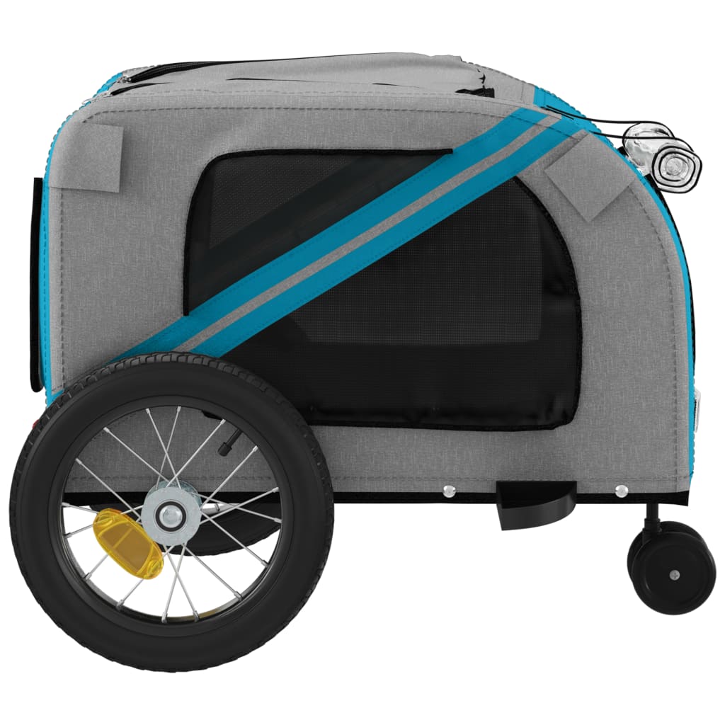 hundetrailer til cykel oxfordstof og jern blå og sort