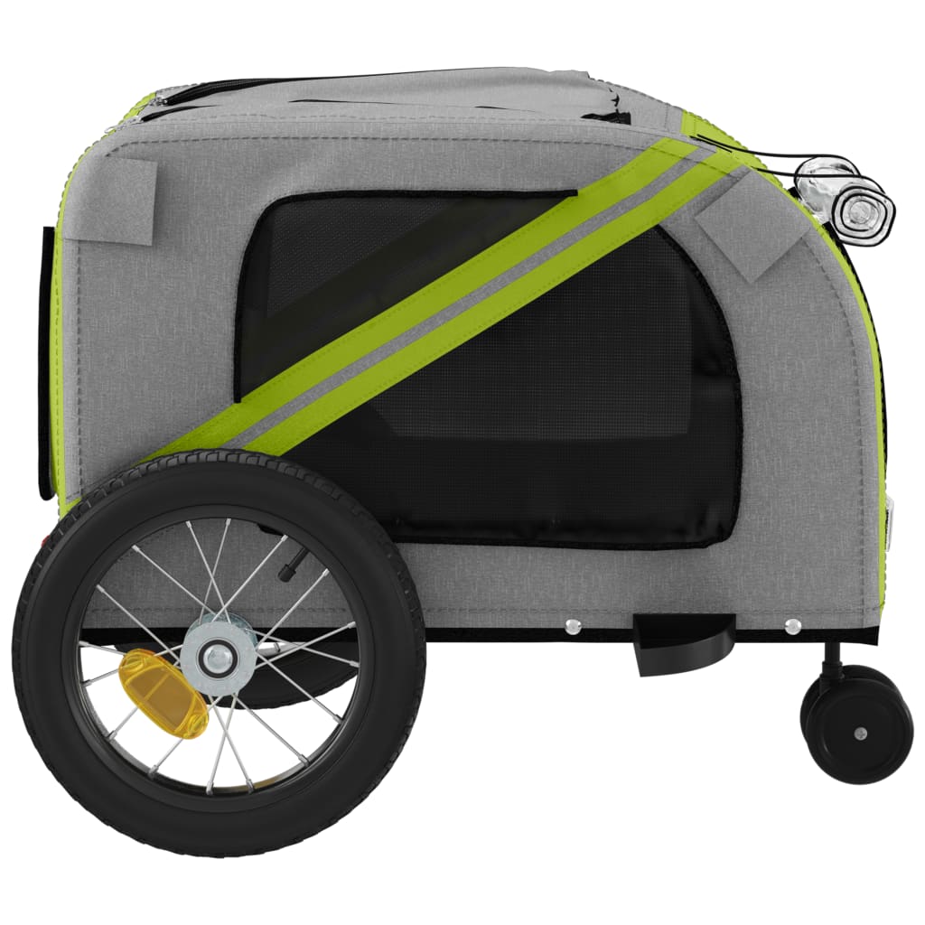 hundetrailer til cykel oxfordstof og jern grøn og sort