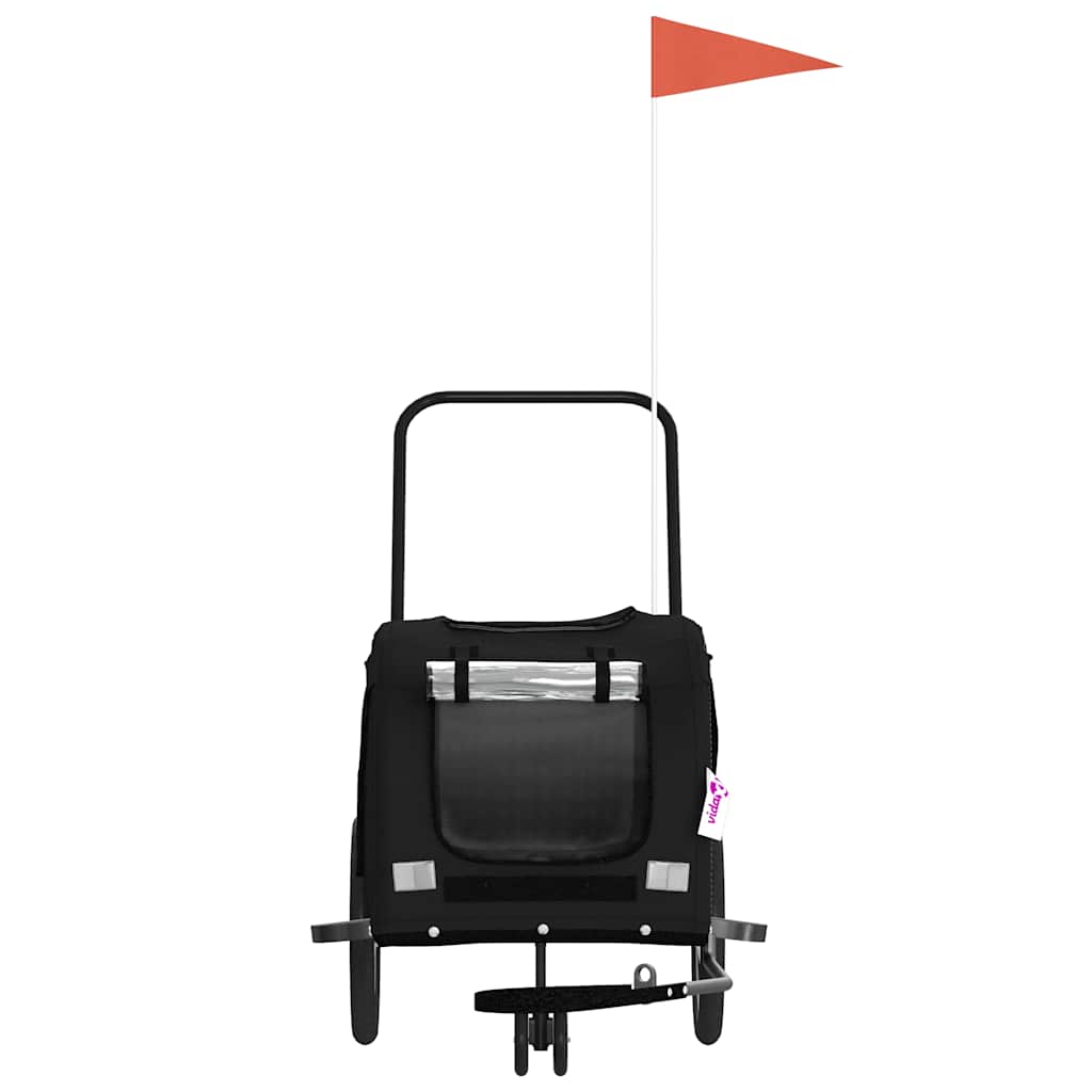 cykeltrailer til kæledyr oxfordstof og jern sort