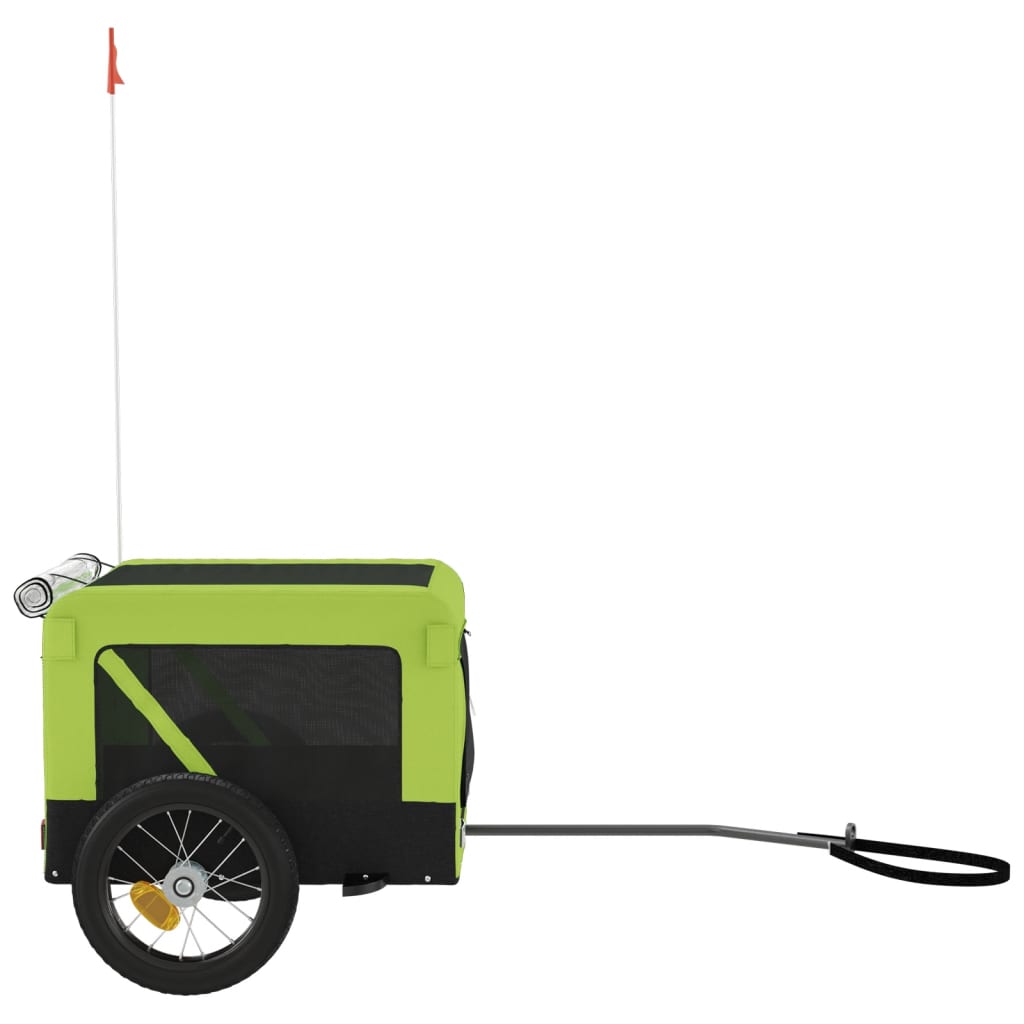 hundetrailer til cykel oxfordstof og jern grøn og sort