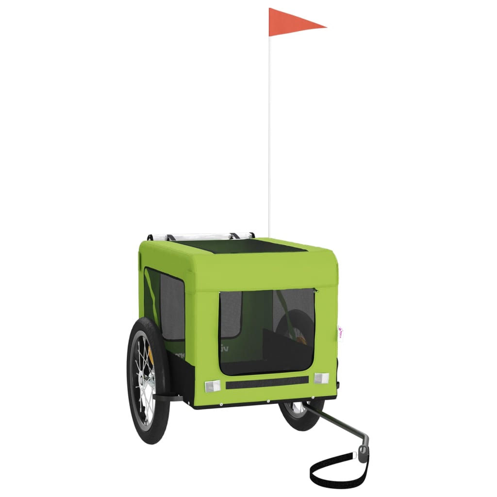 hundetrailer til cykel oxfordstof og jern grøn og sort
