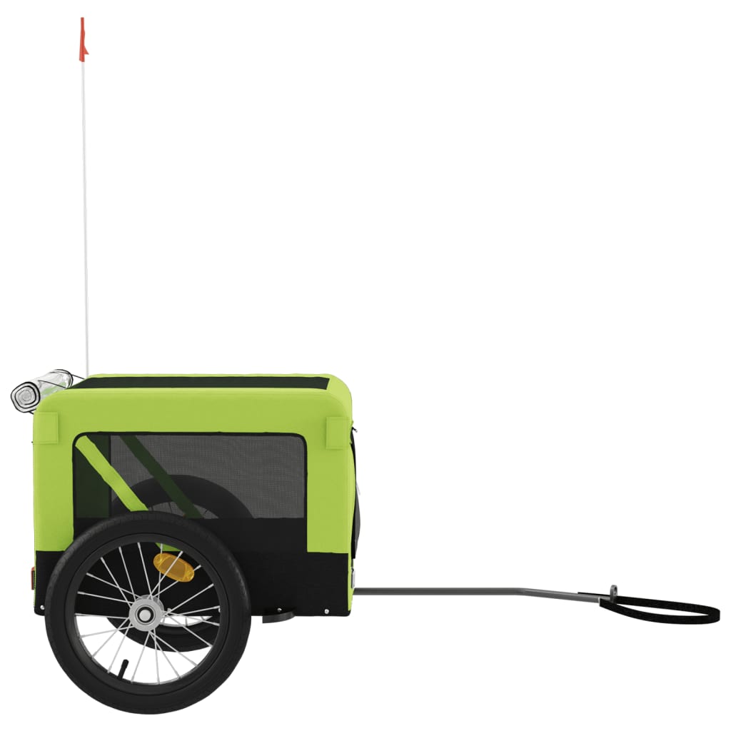 hundetrailer til cykel oxfordstof og jern grøn og sort