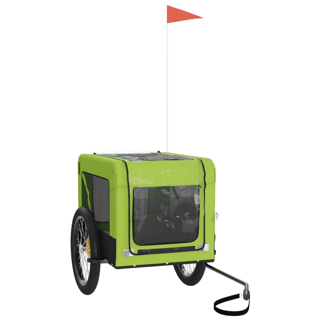hundetrailer til cykel oxfordstof og jern grøn og sort