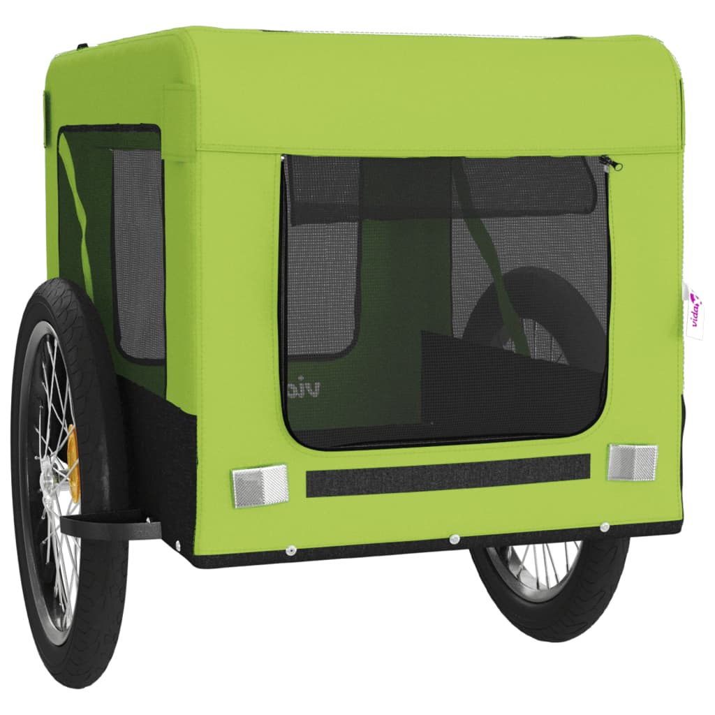 hundetrailer til cykel oxfordstof og jern grøn og sort