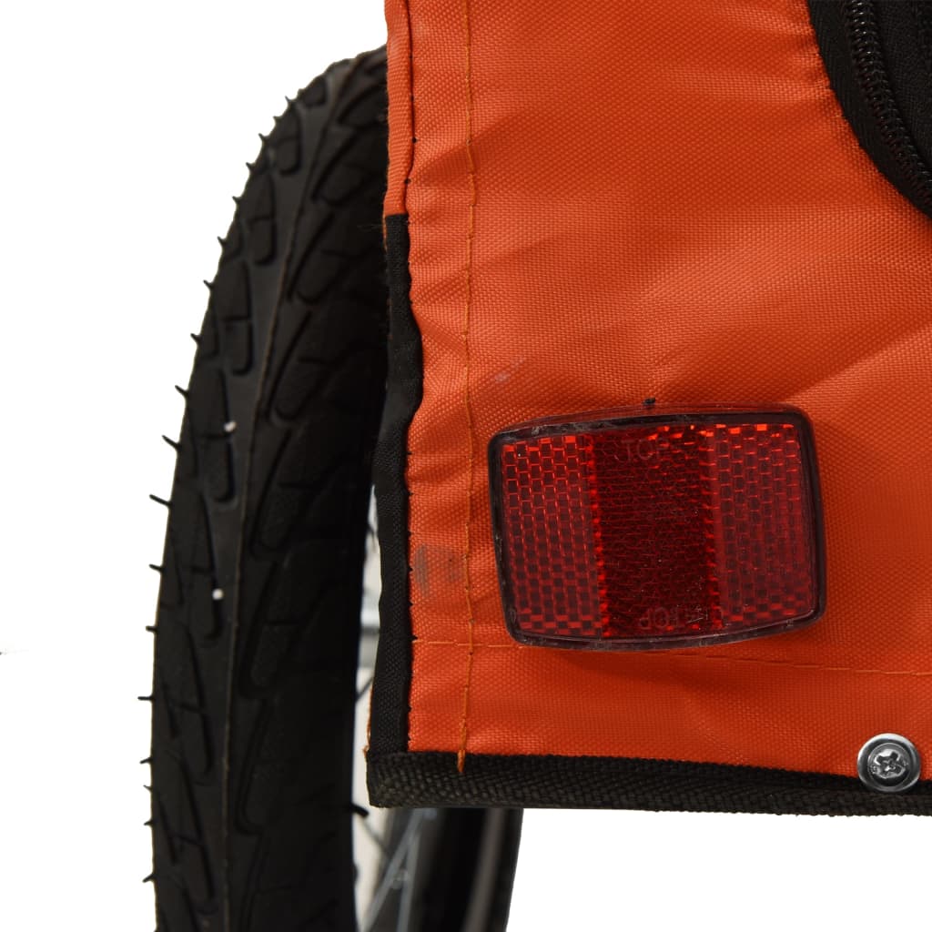 hundetrailer til cykel oxfordstof og jern orange og sort