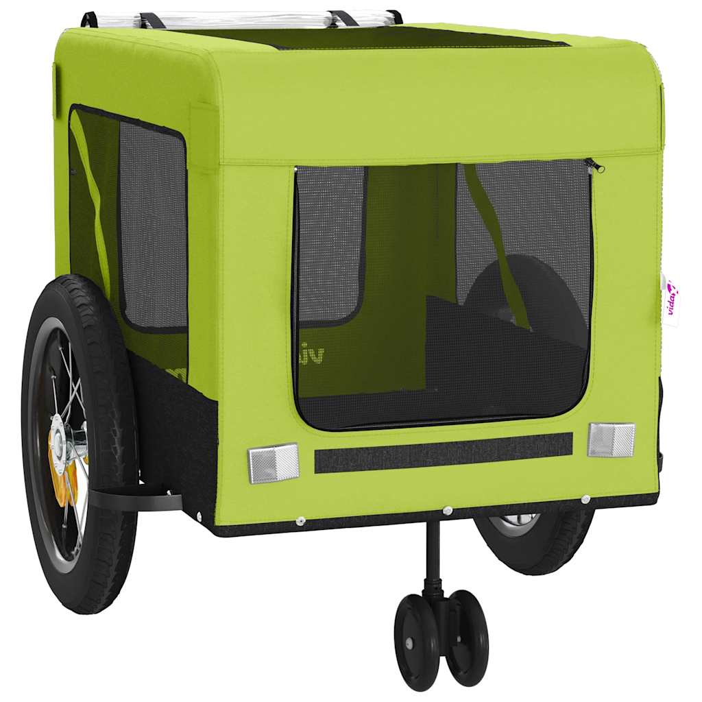 hundetrailer til cykel oxfordstof og jern grøn og sort