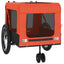 hundetrailer til cykel oxfordstof og jern orange og sort