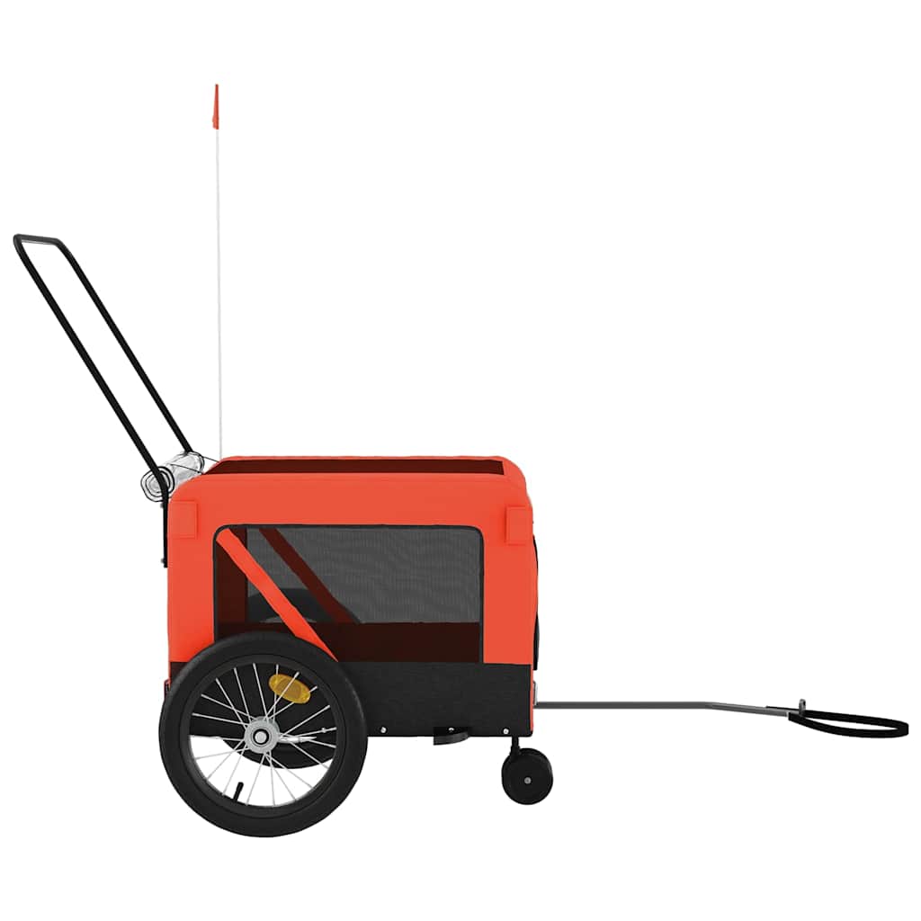 hundetrailer til cykel oxfordstof og jern orange og sort