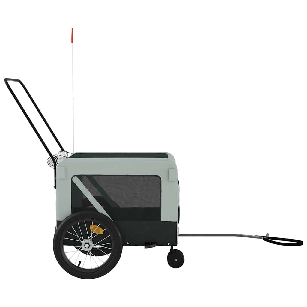 hundetrailer til cykel oxfordstof og jern grå og sort
