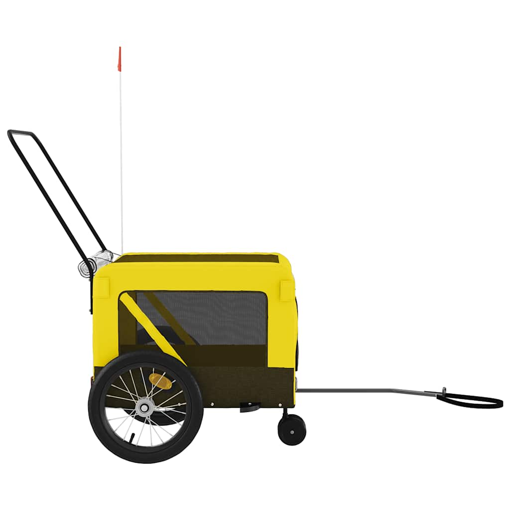 hundetrailer til cykel oxfordstof og jern gul og sort
