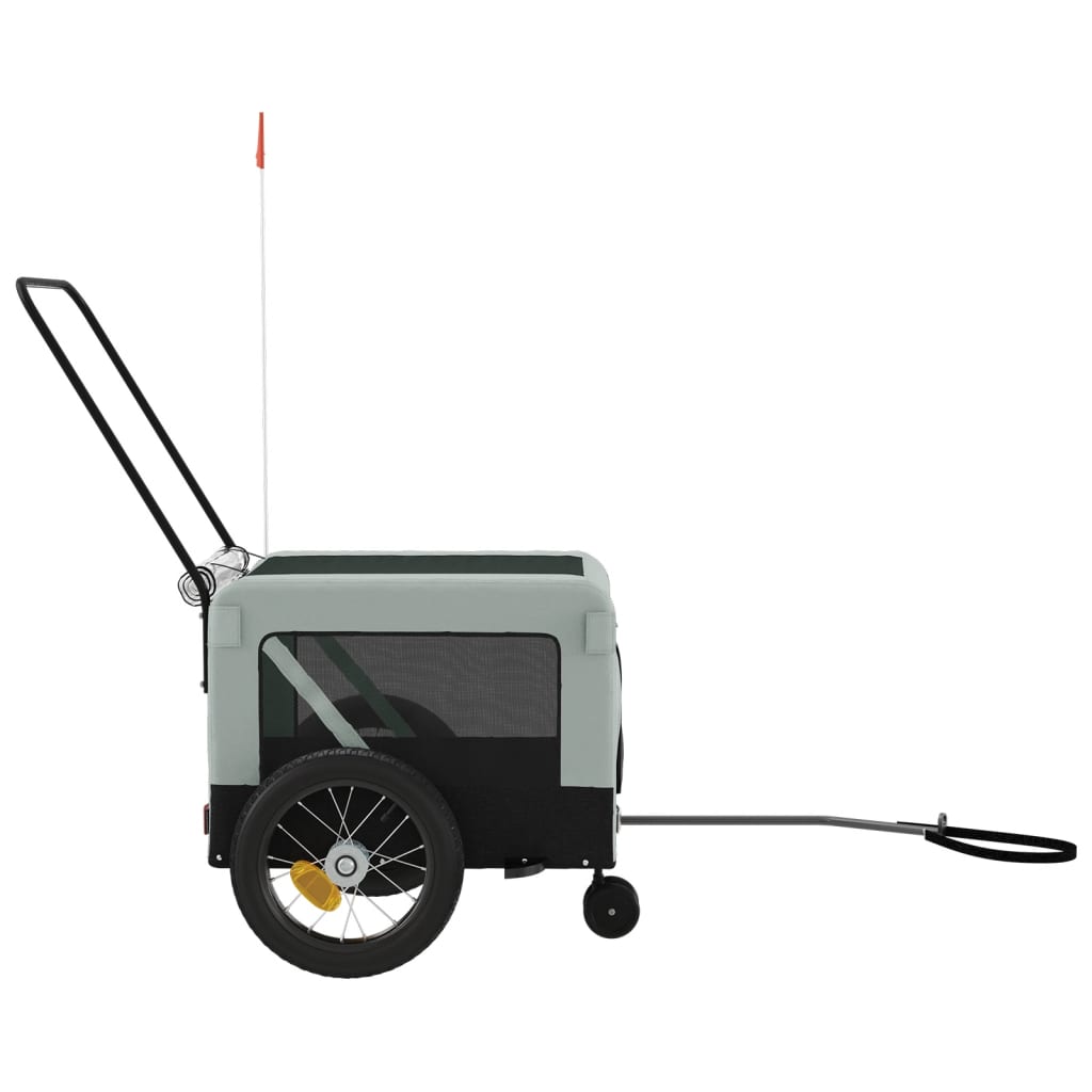 hundetrailer til cykel oxfordstof og jern grå og sort
