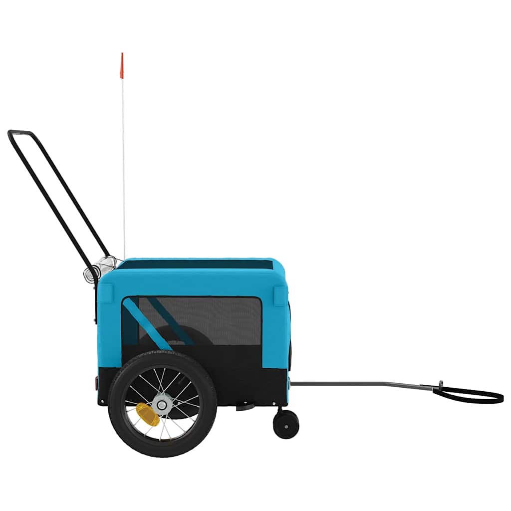 hundetrailer til cykel oxfordstof og jern blå og sort