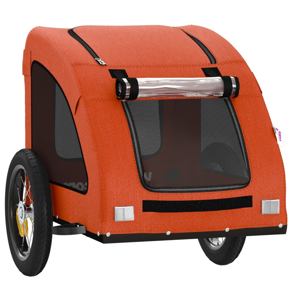 cykeltrailer til kæledyr oxfordstof og jern orange