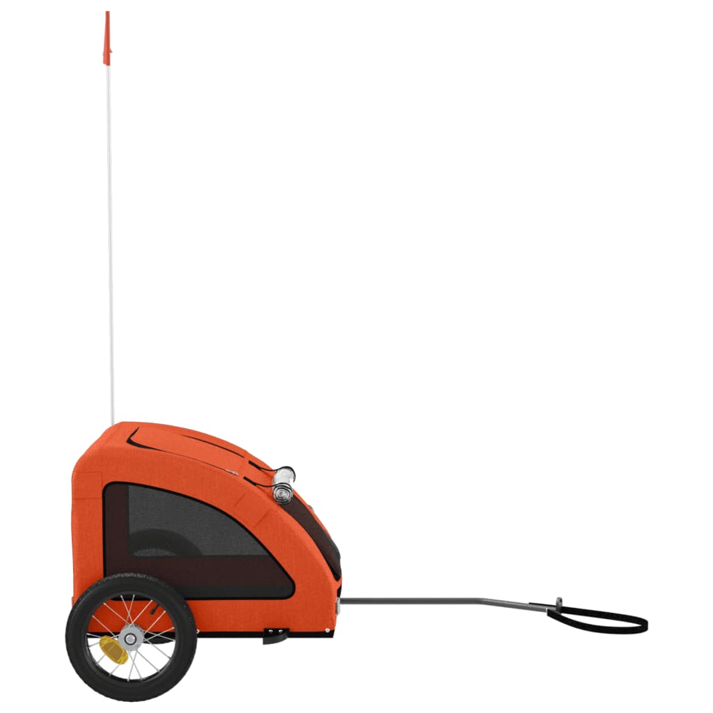 cykeltrailer til kæledyr oxfordstof og jern orange