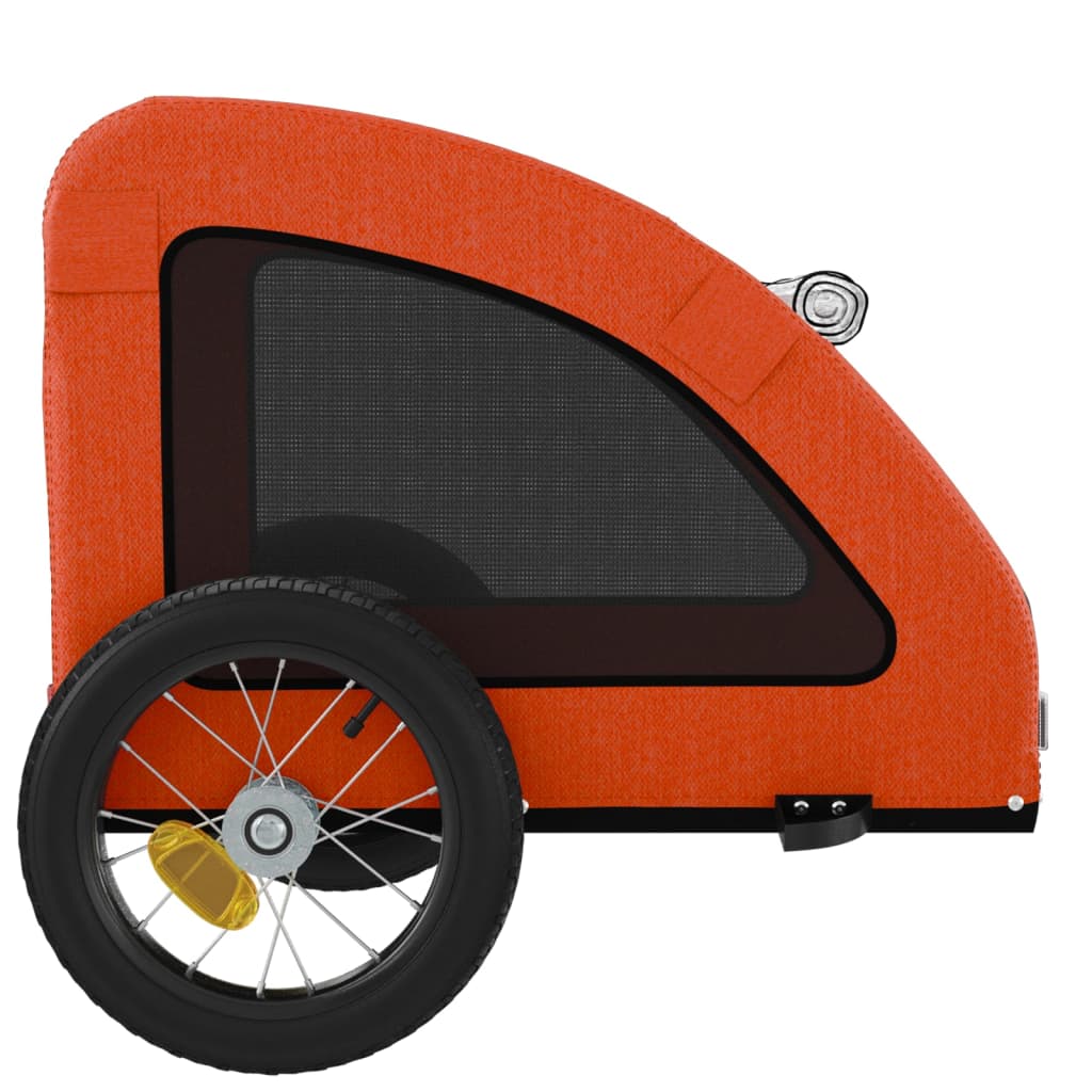 cykeltrailer til kæledyr oxfordstof og jern orange