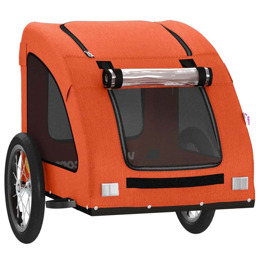cykeltrailer til kæledyr oxfordstof og jern orange