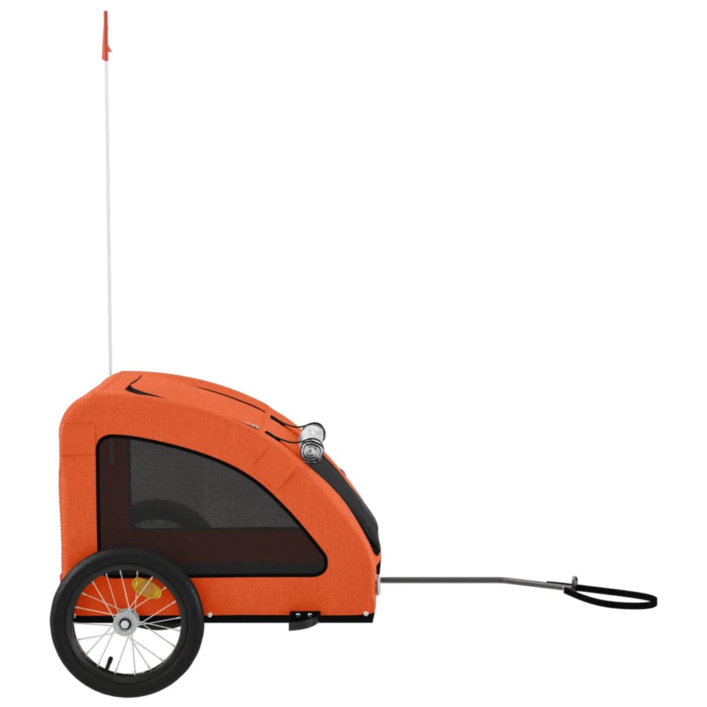 cykeltrailer til kæledyr oxfordstof og jern orange