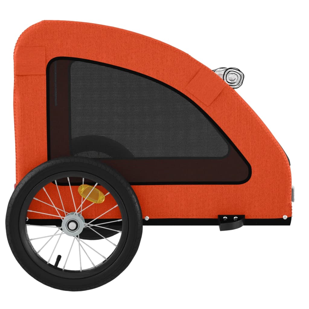 cykeltrailer til kæledyr oxfordstof og jern orange