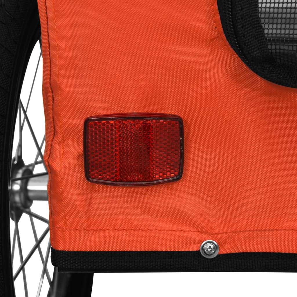 cykeltrailer til kæledyr oxfordstof og jern orange