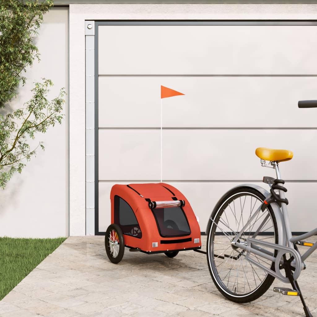 cykeltrailer til kæledyr oxfordstof og jern orange