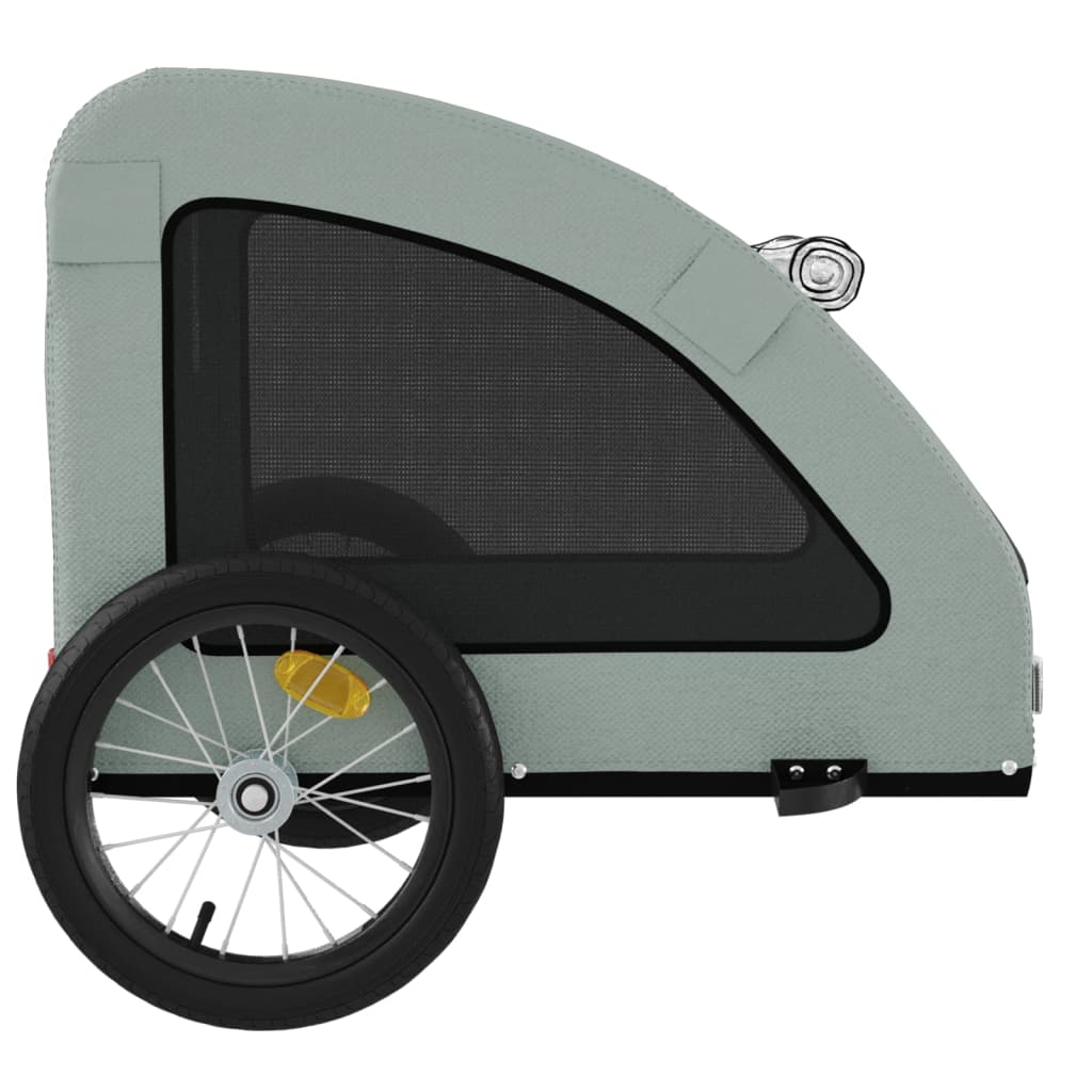 cykeltrailer til kæledyr oxfordstof og jern grå