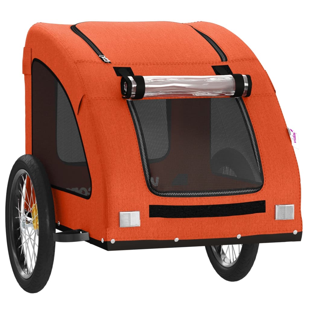 cykeltrailer til kæledyr oxfordstof og jern orange