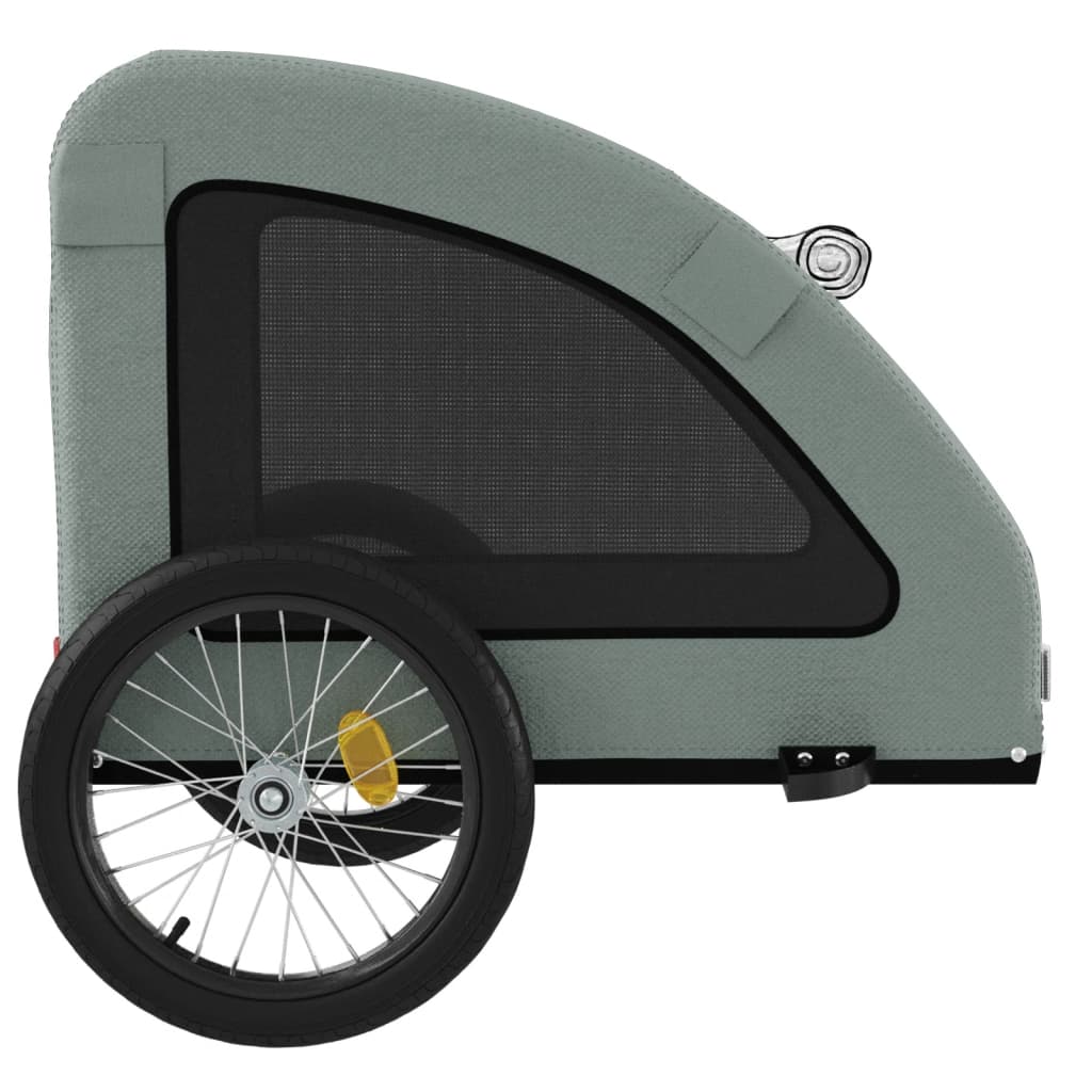 cykeltrailer til kæledyr oxfordstof og jern grå