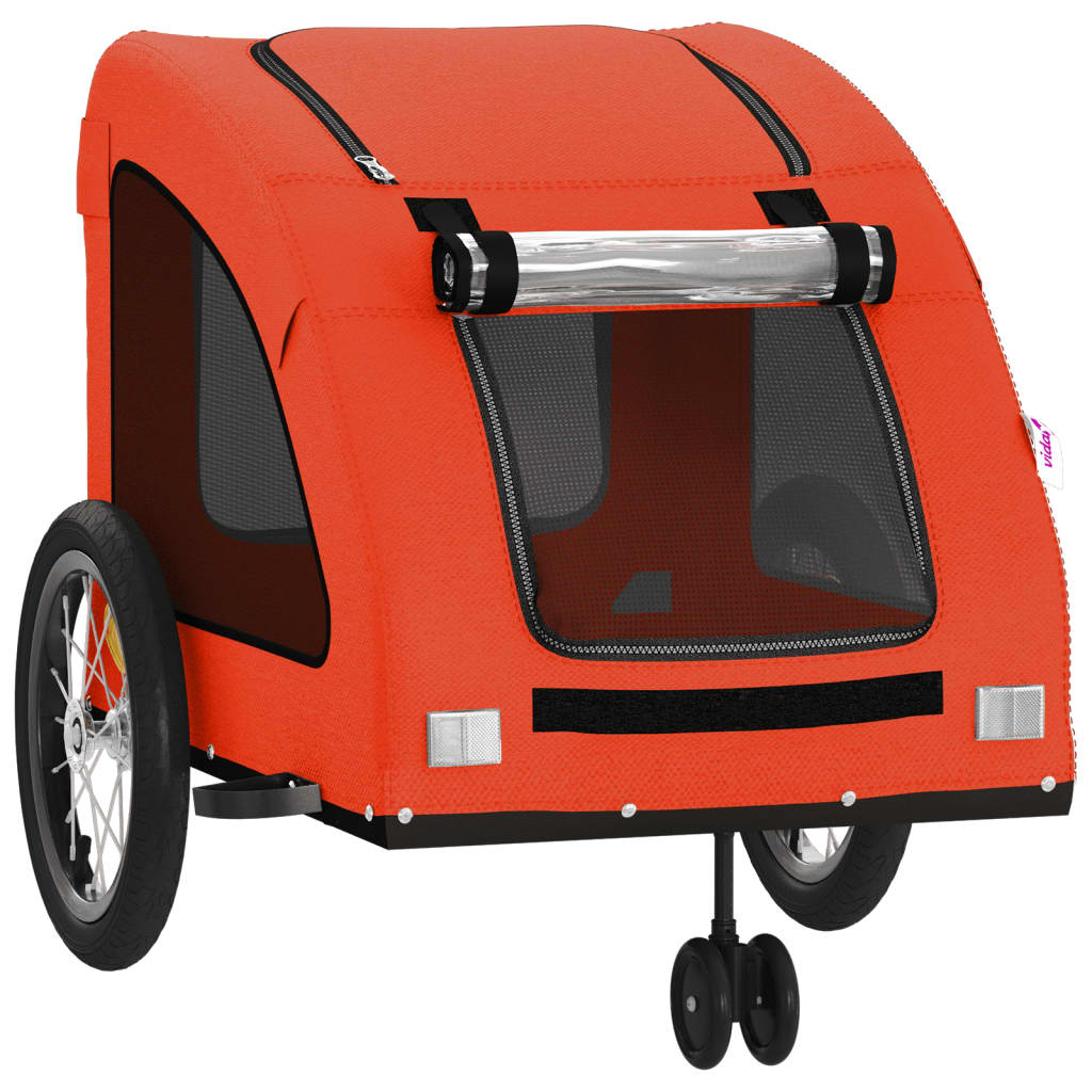cykeltrailer til kæledyr oxfordstof og jern orange