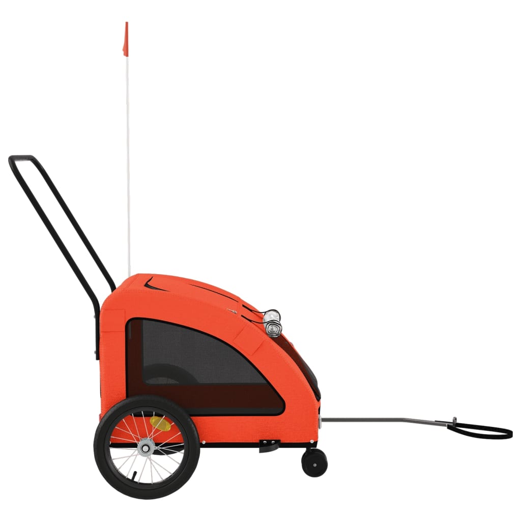 cykeltrailer til kæledyr oxfordstof og jern orange