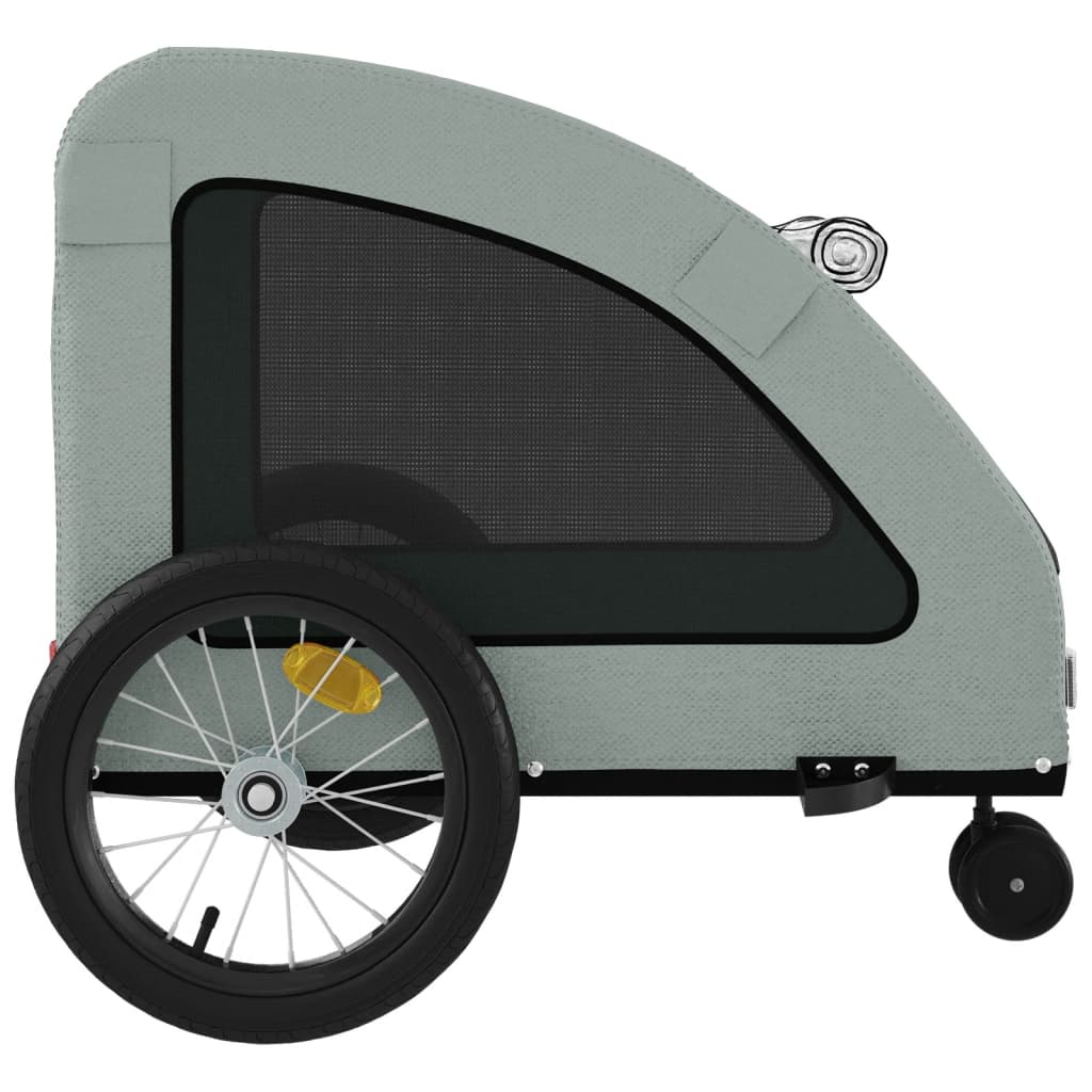 cykeltrailer til kæledyr oxfordstof og jern grå