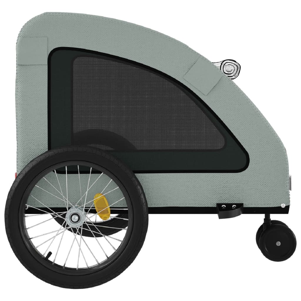 cykeltrailer til kæledyr oxfordstof og jern grå