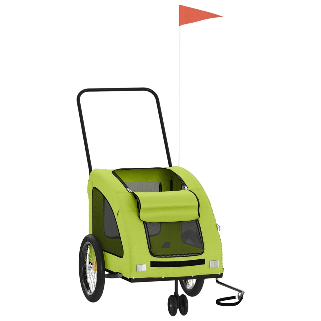 cykeltrailer til kæledyr oxfordstof og jern grøn