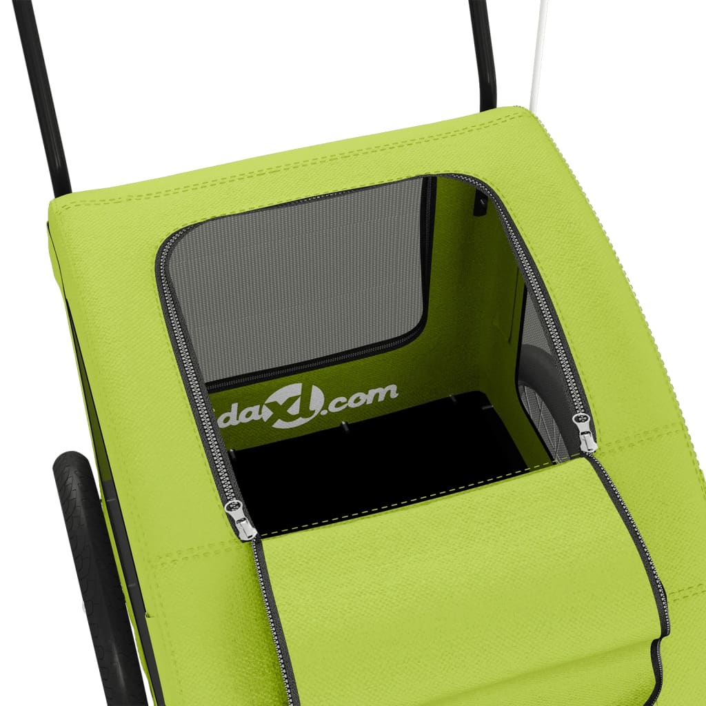 cykeltrailer til kæledyr oxfordstof og jern grøn