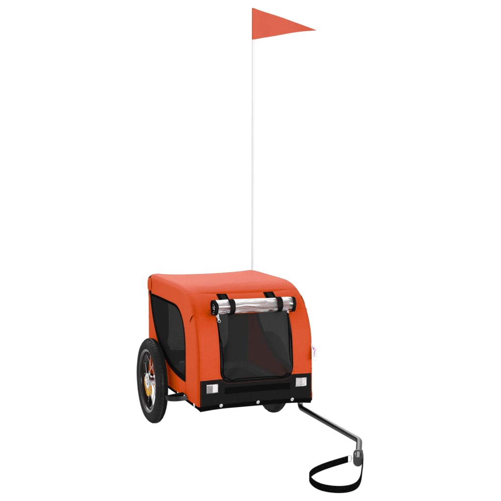hundetrailer til cykel oxfordstof og jern orange og sort
