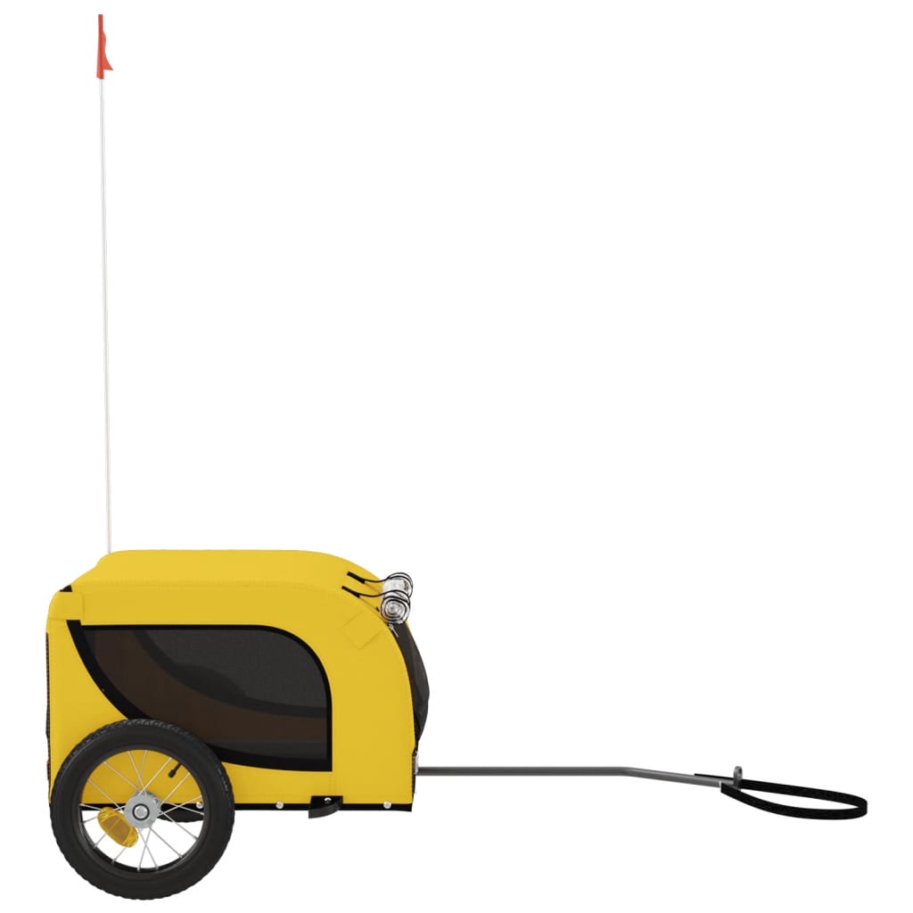 hundetrailer til cykel oxfordstof og jern gul og sort