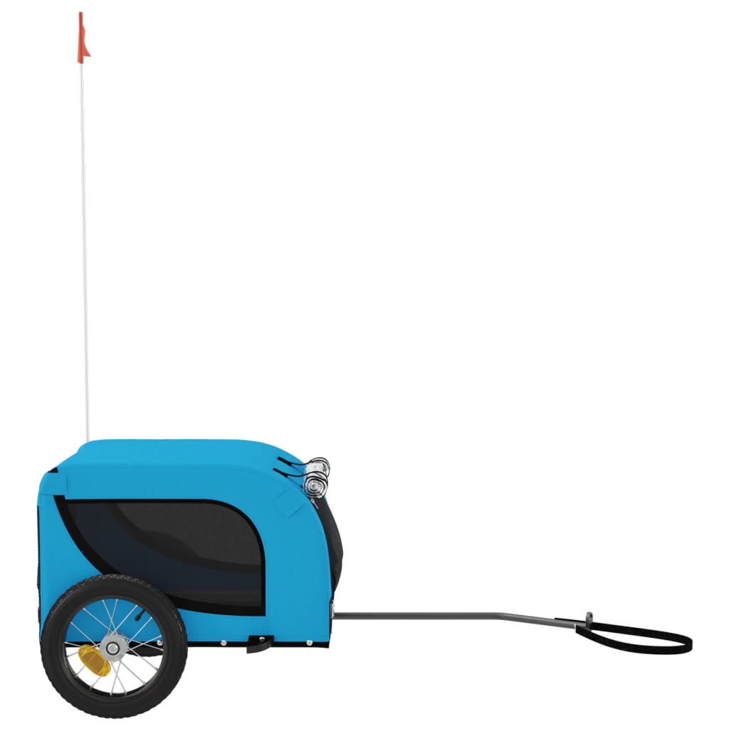 hundetrailer til cykel oxfordstof og jern blå og sort