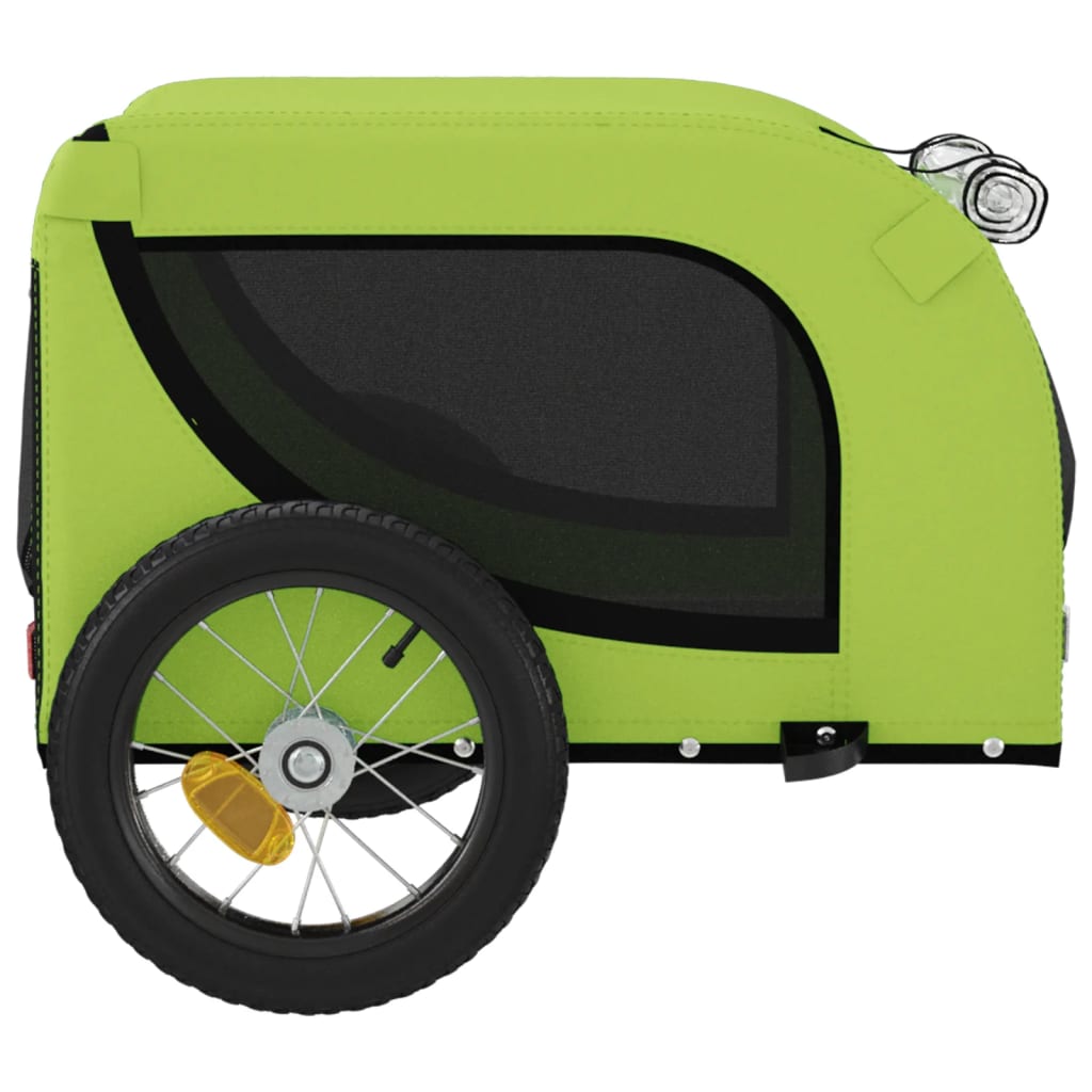 hundetrailer til cykel oxfordstof og jern grøn og sort