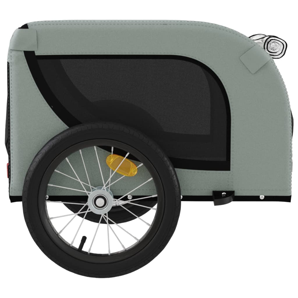 hundetrailer til cykel oxfordstof og jern grå og sort