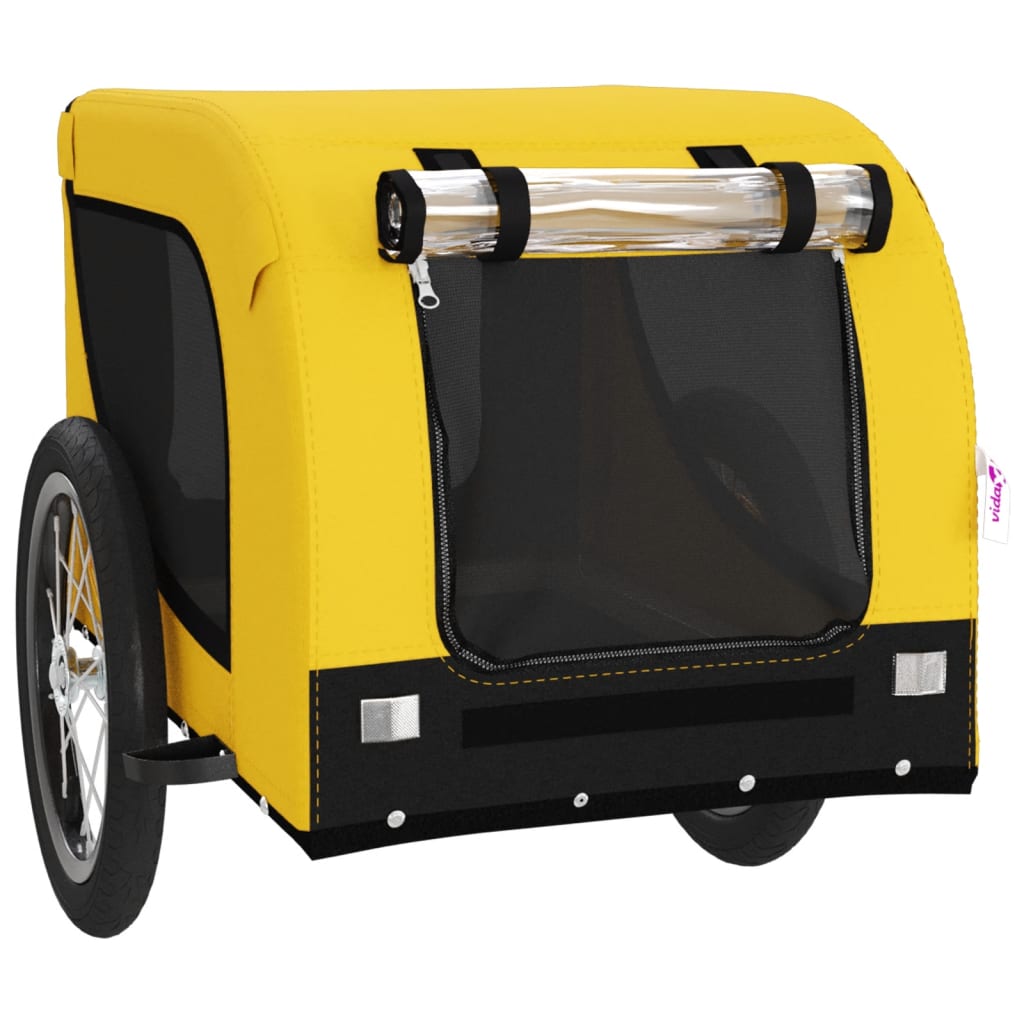 hundetrailer til cykel oxfordstof og jern gul og sort